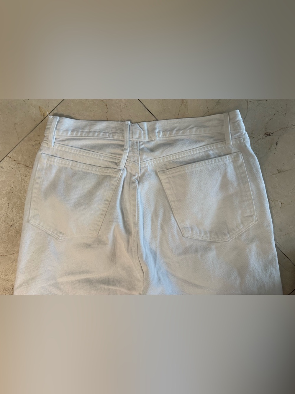 Frame Denim White High-Rise Cropped Straight Jeans. BB21 - Picture 10 of 10
